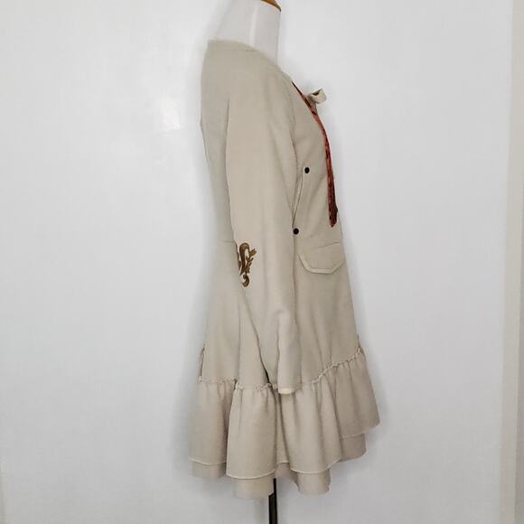 Odd Molly Colonial Military Embroidered Applique Coat Wool Ruffle Women XS - Picture 2 of 13